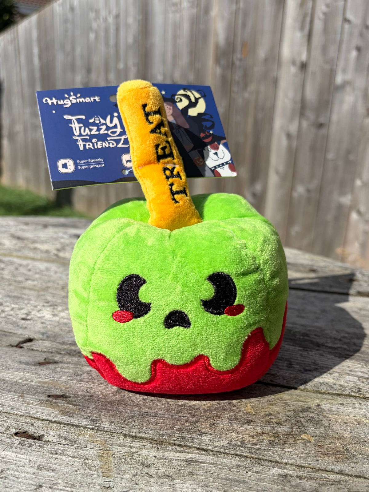 Halloween dipped candy apple, double sided, squeaky toy 🍎