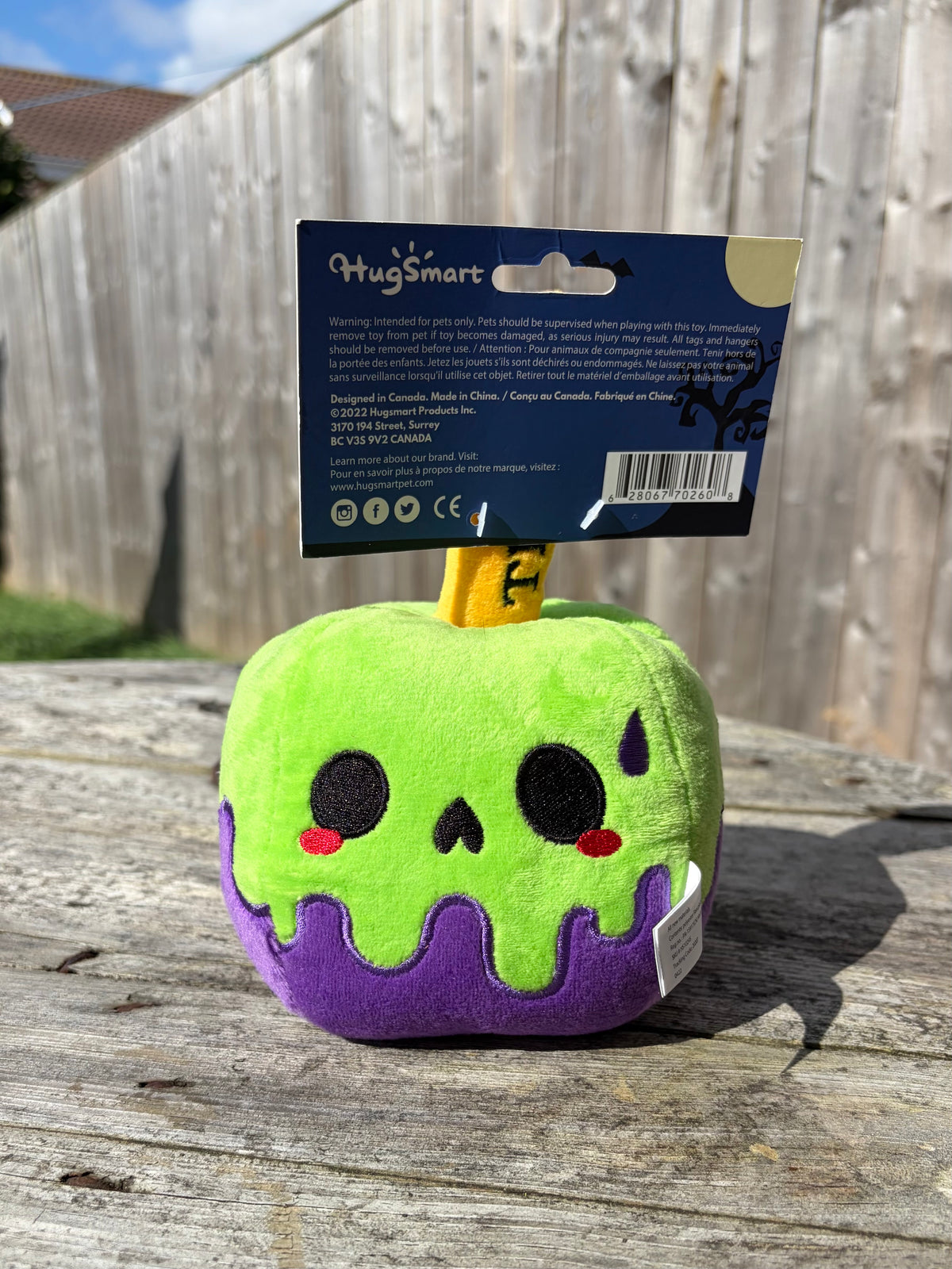 Halloween dipped candy apple, double sided, squeaky toy 🍎